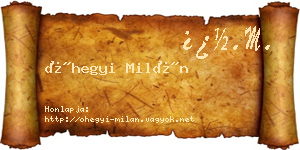 Óhegyi Milán névjegykártya